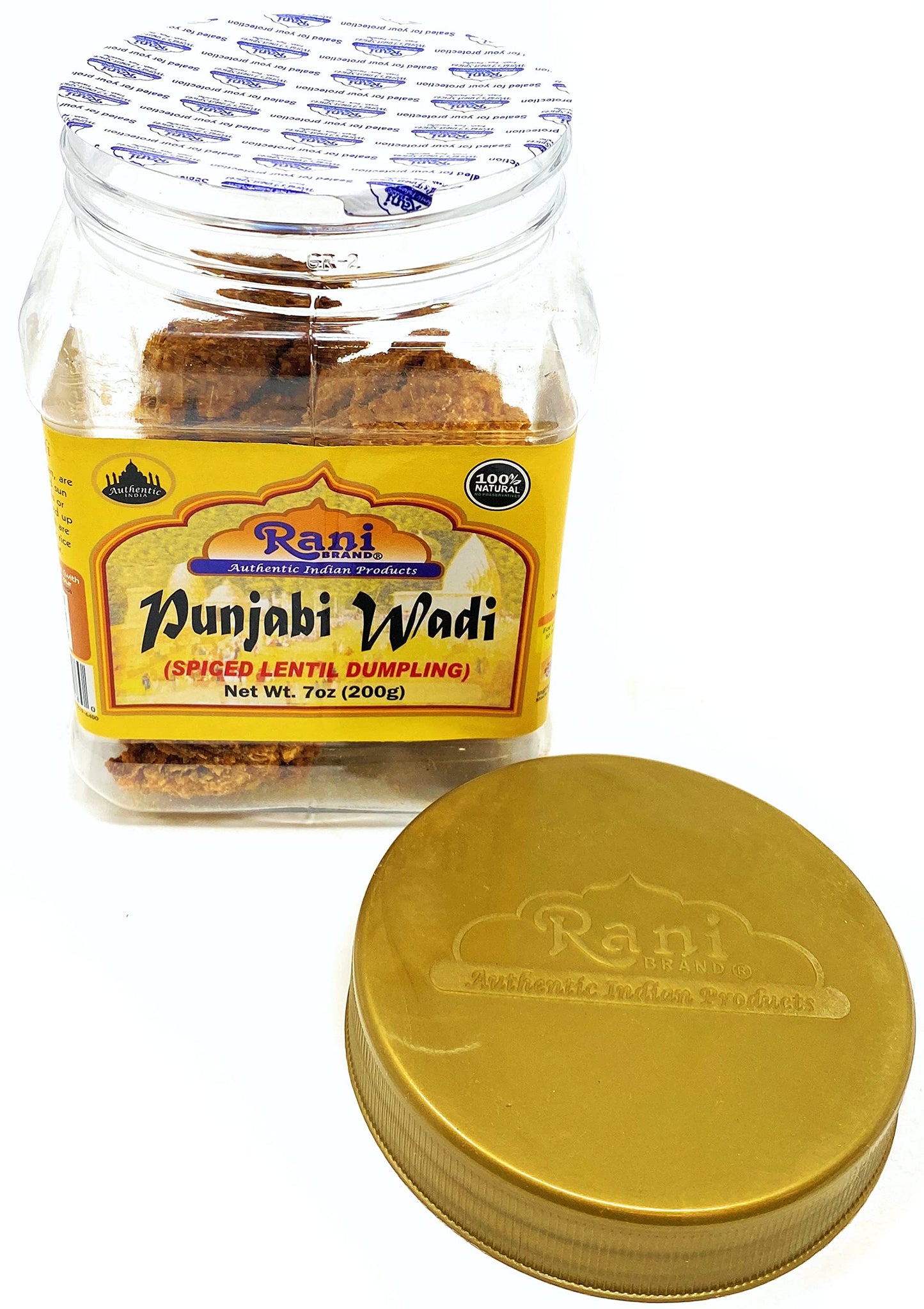 Rani Punjabi Wadi (Vadi) Lentil Spiced Flour Balls 7Oz (200G) Pet Jar ~ High Protein, All Natural | Vegan | No Colors | Indian O