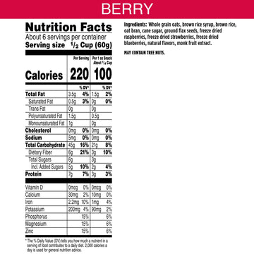 Bear Naked Granola Cereal, Vegan Triple Berry Crunch, 12 Ounce (Pack of 6)