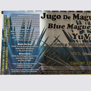 Generic Blue Maguey Juice Dietary dietary product Tonic Drink, 33 Fl Oz (1 LT)