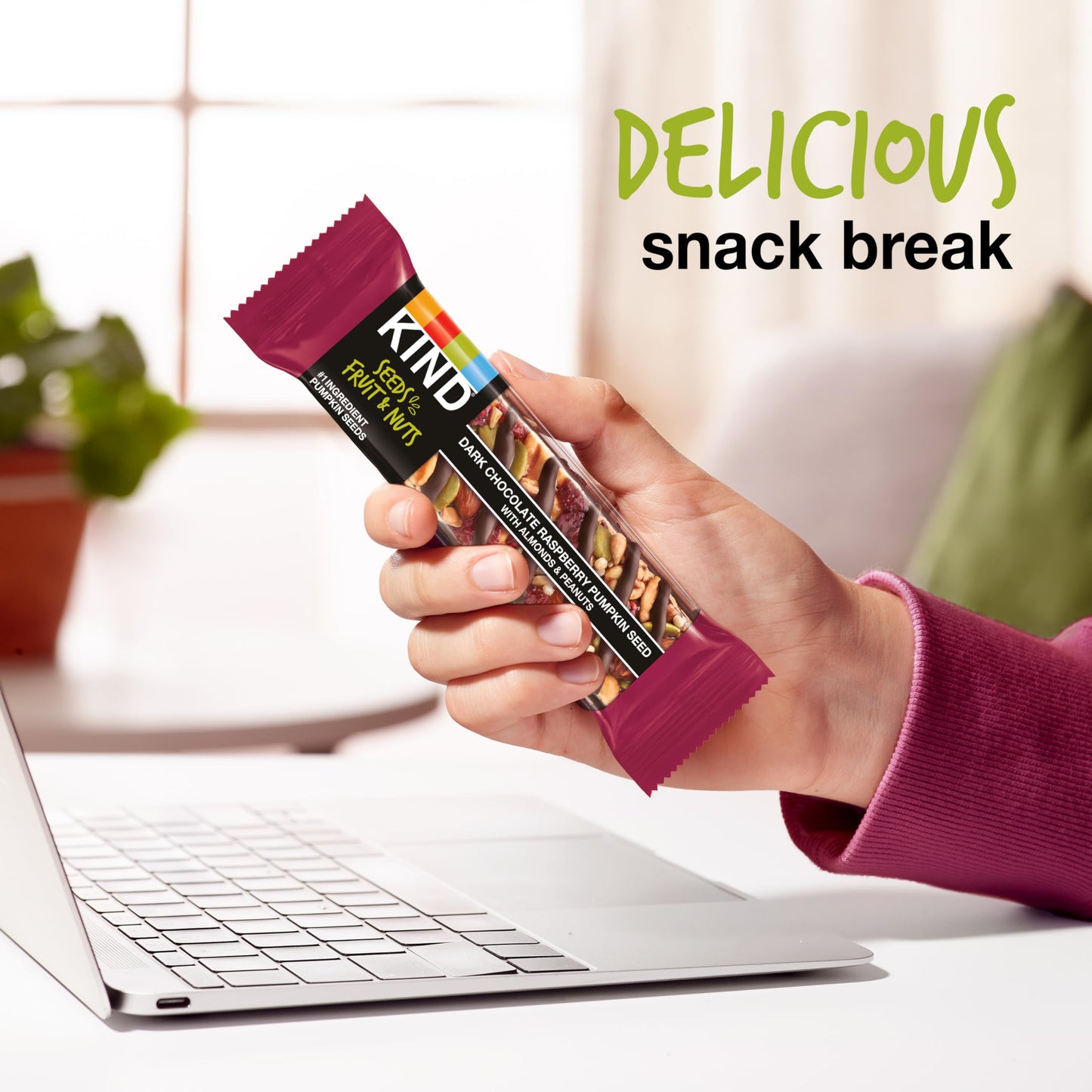 KIND Dark Chocolate Raspberry Snack Bar, 5g Protein, High Fiber, Gluten Free, 1.4 OZ, Pack of 12