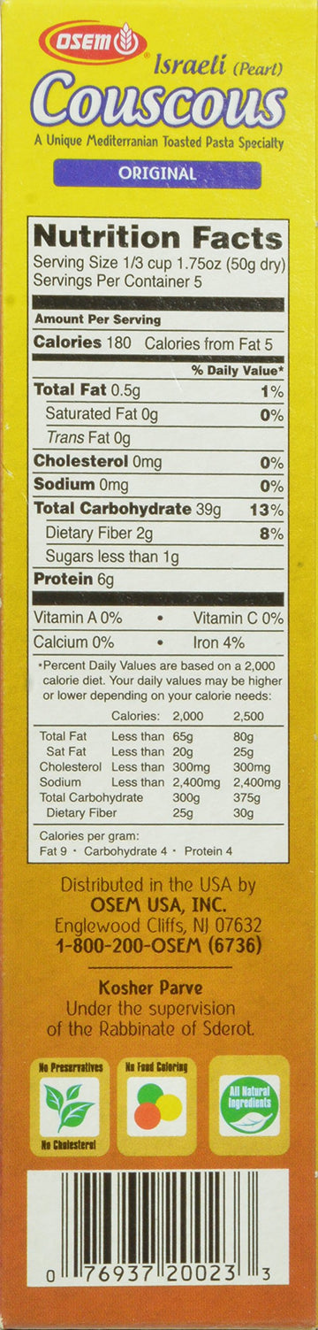 Osem Israeli Pearl Couscous, Original, 8.8 Ounce (Pack of 12)