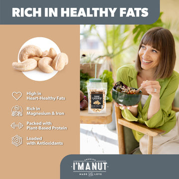 Premium Raw Cashews 64Oz (4 Lbs.) Non-Gmo, No Additives Batch Tested Gluten & Peanut Free, Resealable Pouch For Freshness, Unsal