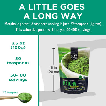 Jade Leaf Matcha Culinary Grade Matcha Green Tea Powder - 3.53 Ounce Pouch - Authentic Japanese Origin - Powder