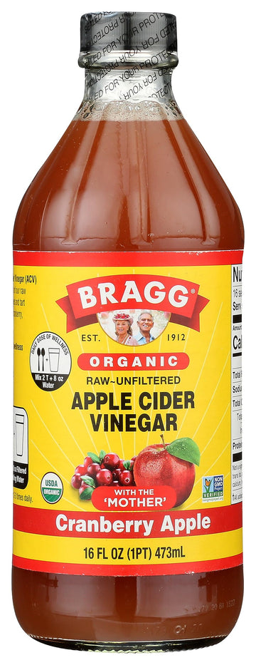 Bragg Organic Apple Cider Vinegar Cranberry Apple Blend With The Mother - 16 Fl Oz - Raw And Unfiltered