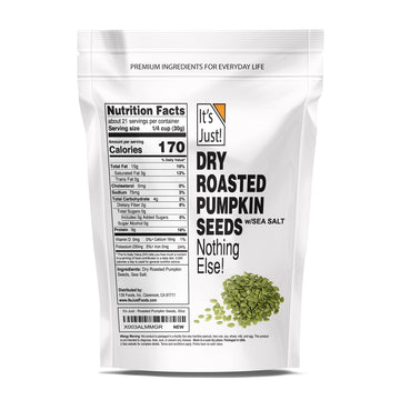It'S Just - Pumpkin Seeds (Pepitas), No Shell, Keto Friendly Snacking, Non-Gmo, Packed In Usa (Dry Roasted/Sea Salted, 30 Ounce)