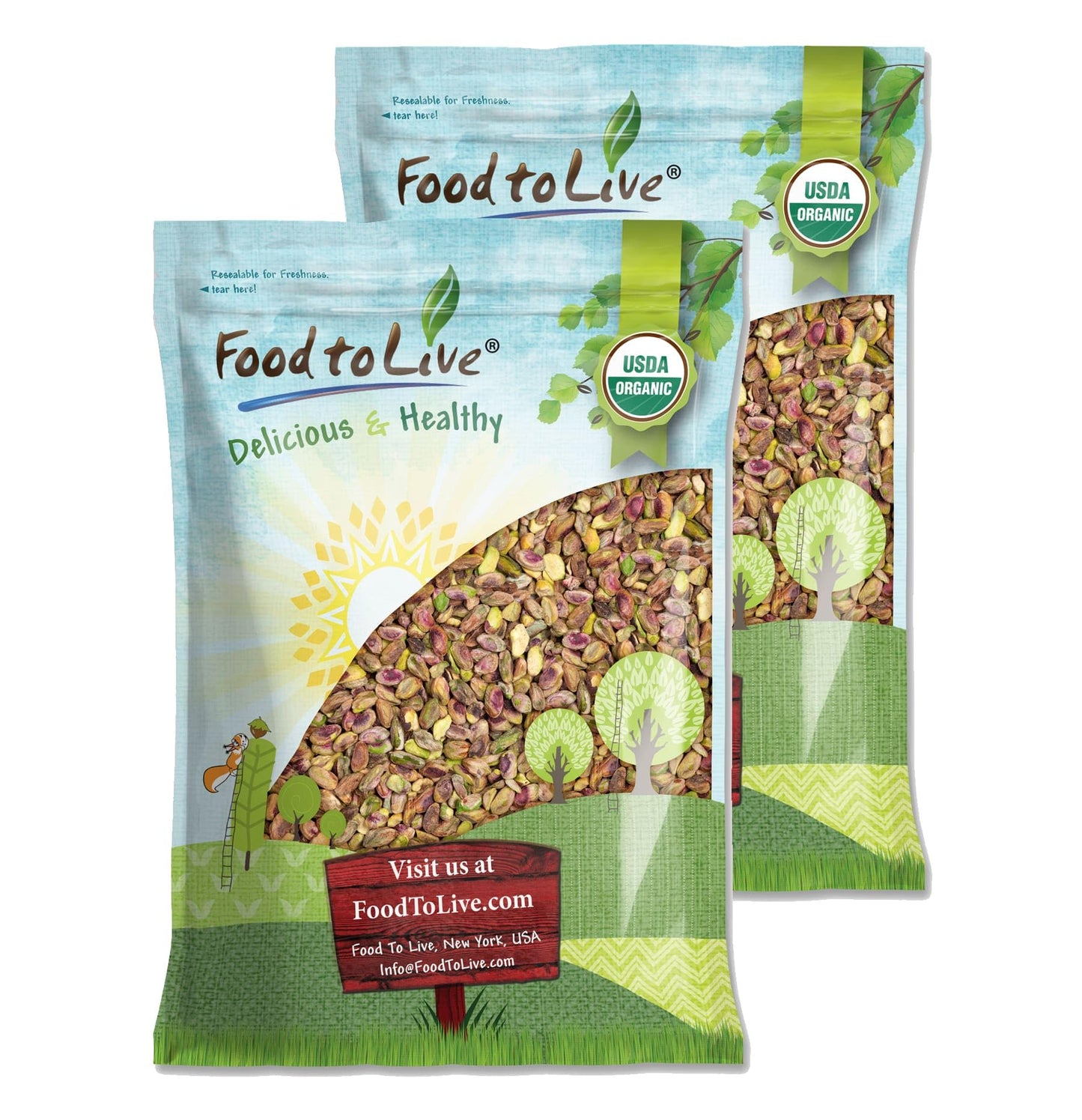 Food to Live - Organic Raw Pistachios, No Shell, 16 Pounds - Non-GMO Unsalted and Unroasted Kernels. Perfect for Snacking and Co