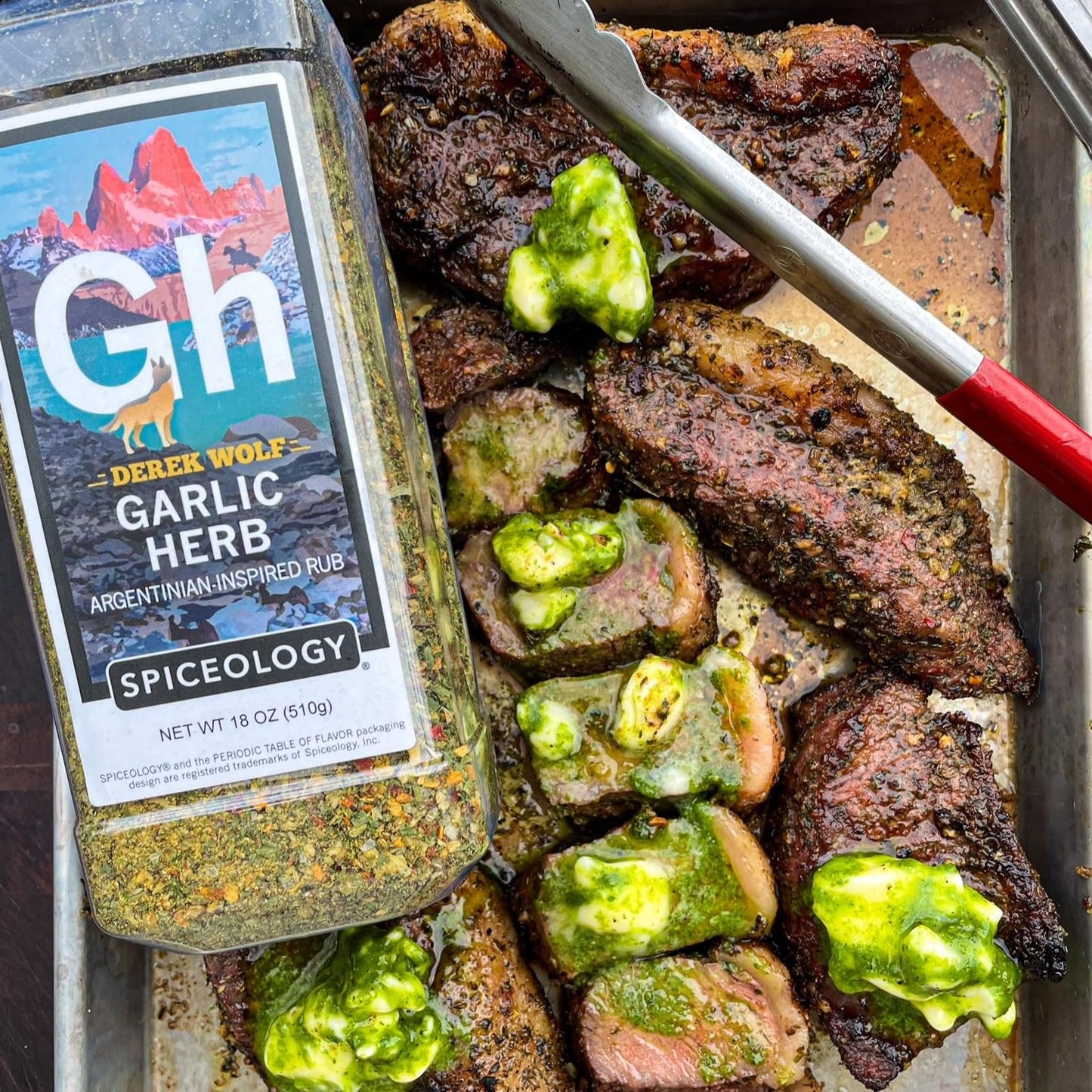 Spiceology & Derek Wolf - Garlic Herb - Argentinian-Inspired BBQ Rub - Barbeque Spices and Seasoning Blends - Use On: Lamb, Chic