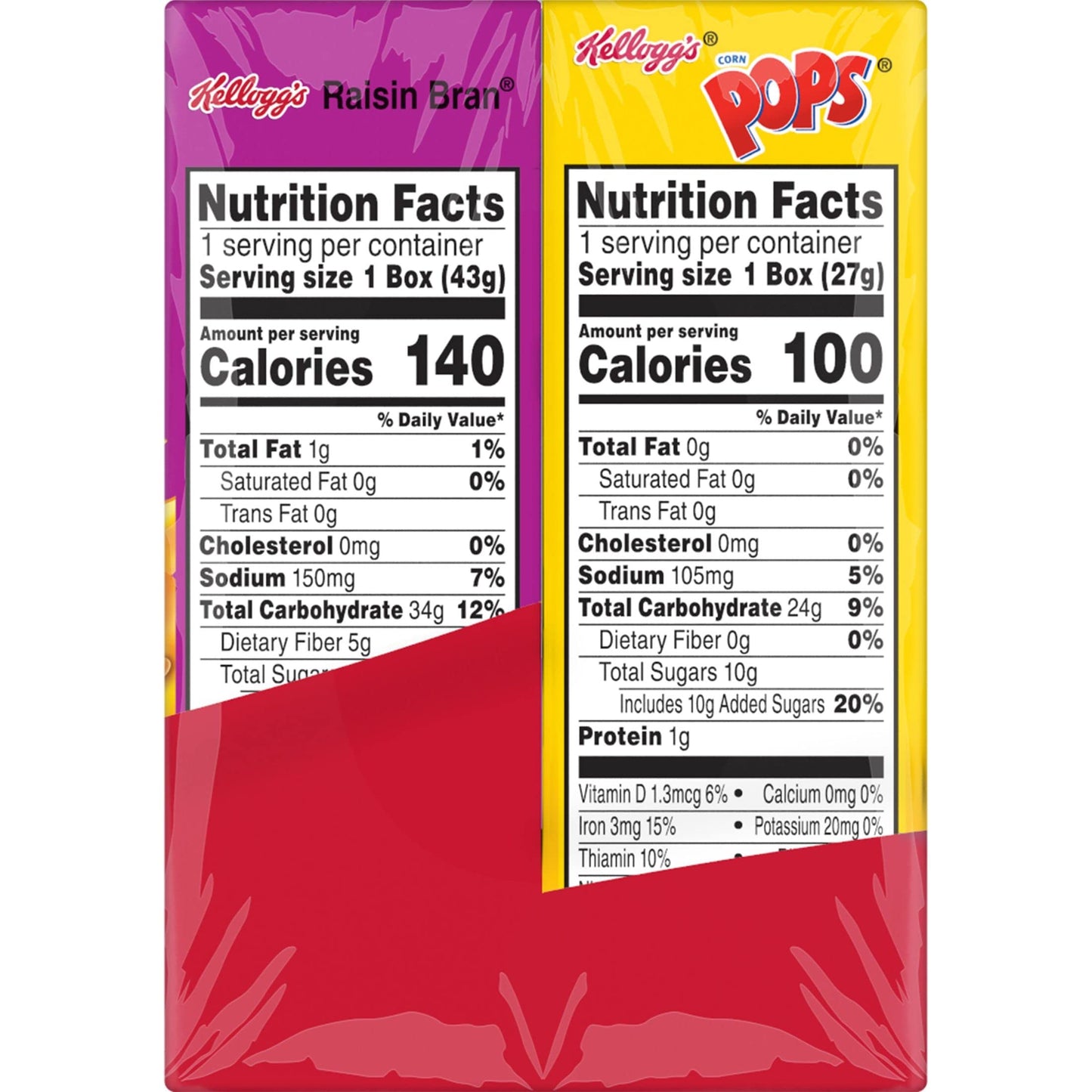 Kellogg s Cold Breakfast Cereal, Single Serve, Variety Pack, 10.94oz Tray (10 Boxes)