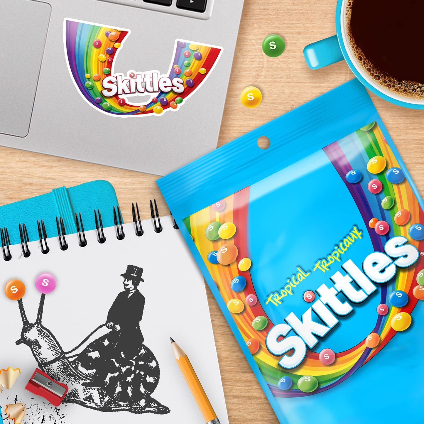 Skittles Tropical Mega Pack, 320g (11.28oz), Lime Flavor, Model 064900429064