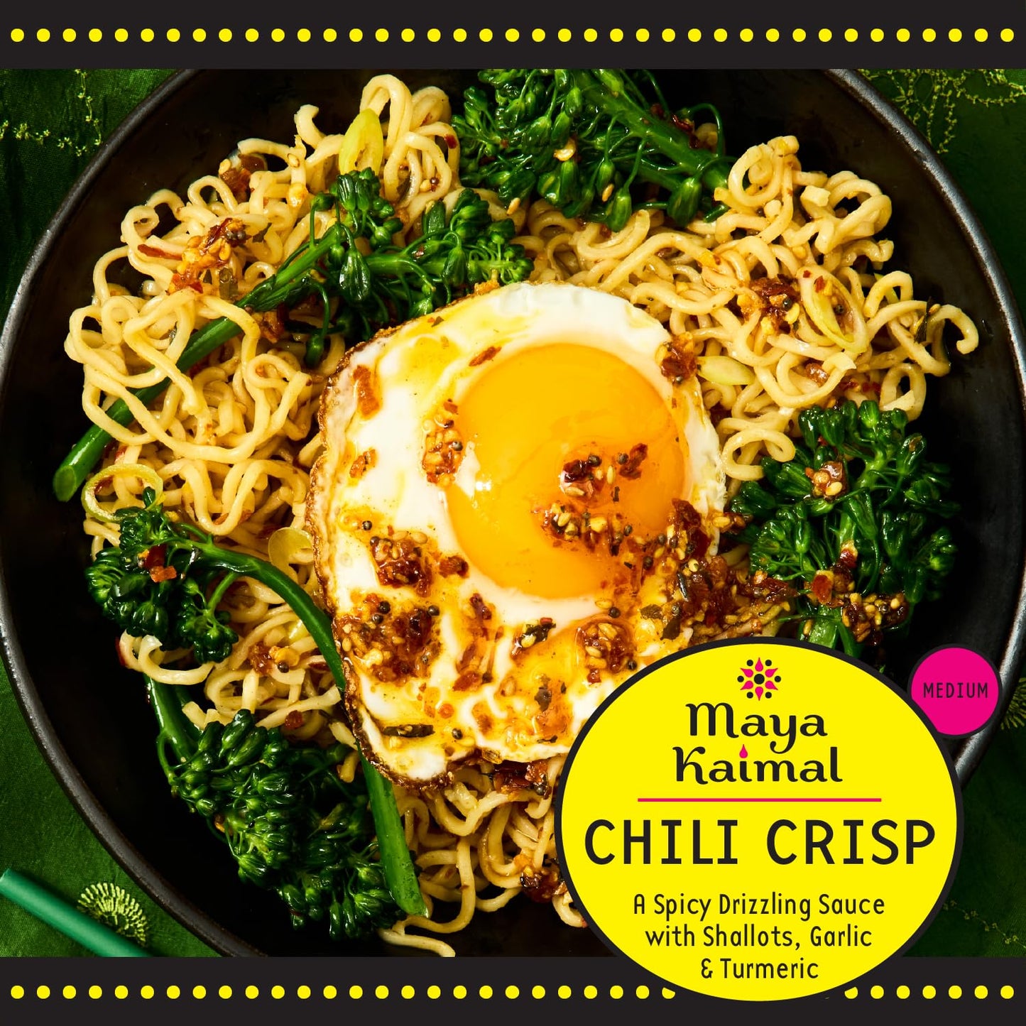 Maya Kaimal Chili Crisp, Medium Heat - Indian Tarka-Style Oil with Fried Garlic, Shallots & Chili Flakes - Pan-Asian Condiment f