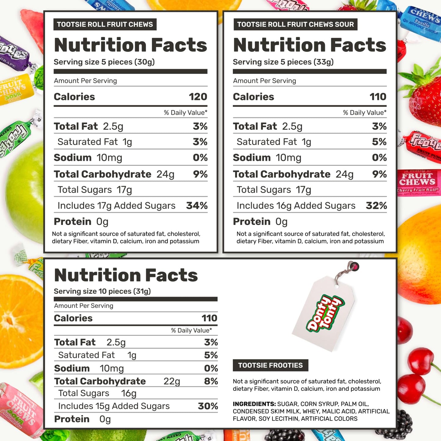 Candy Grand Variety Mix 5 Pounds - Anti Melt Pack Assorted (Fruit Chews Frooties and Sour) Bulk Individually Wrapped Resealable Bag