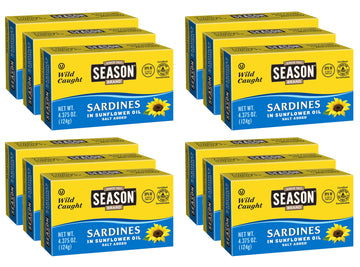Season Sardines In Sunflower Oil - Wild Caught, 22G Of Protein, Keto Snacks, More Omega 3'S Than Tuna, Kosher, High In Calcium,