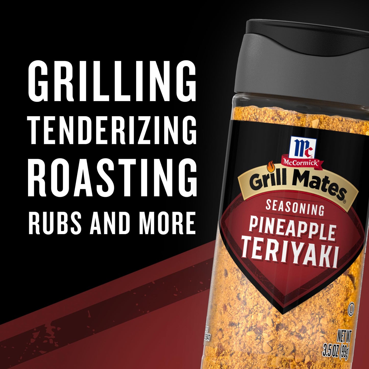 McCormick Grill Mates Seasoning, Pineapple Teriyaki, 3.5 oz, Savory-Sweet Flavor for Pork, Chicken, Seafood