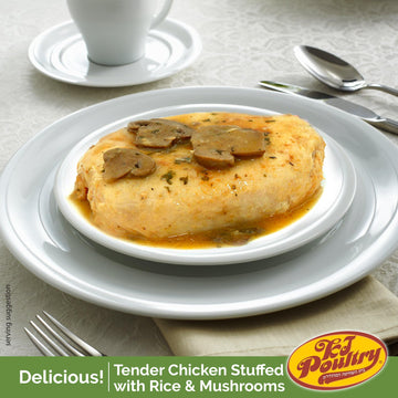 KJ Poultry Kosher Stuffed Chicken Breast Rice MRE - Gluten Free Fully Cooked Microwave Dinner, 1 Pack, Shelf Stable for Travel & Camping