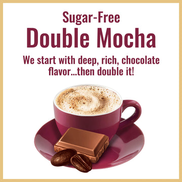 Hills Bros. Instant Sugar-Free Double Mocha Cappuccino Mix - Easy To Use, Enjoy Coffeehouse Flavor From Home - Frothy, Decadent