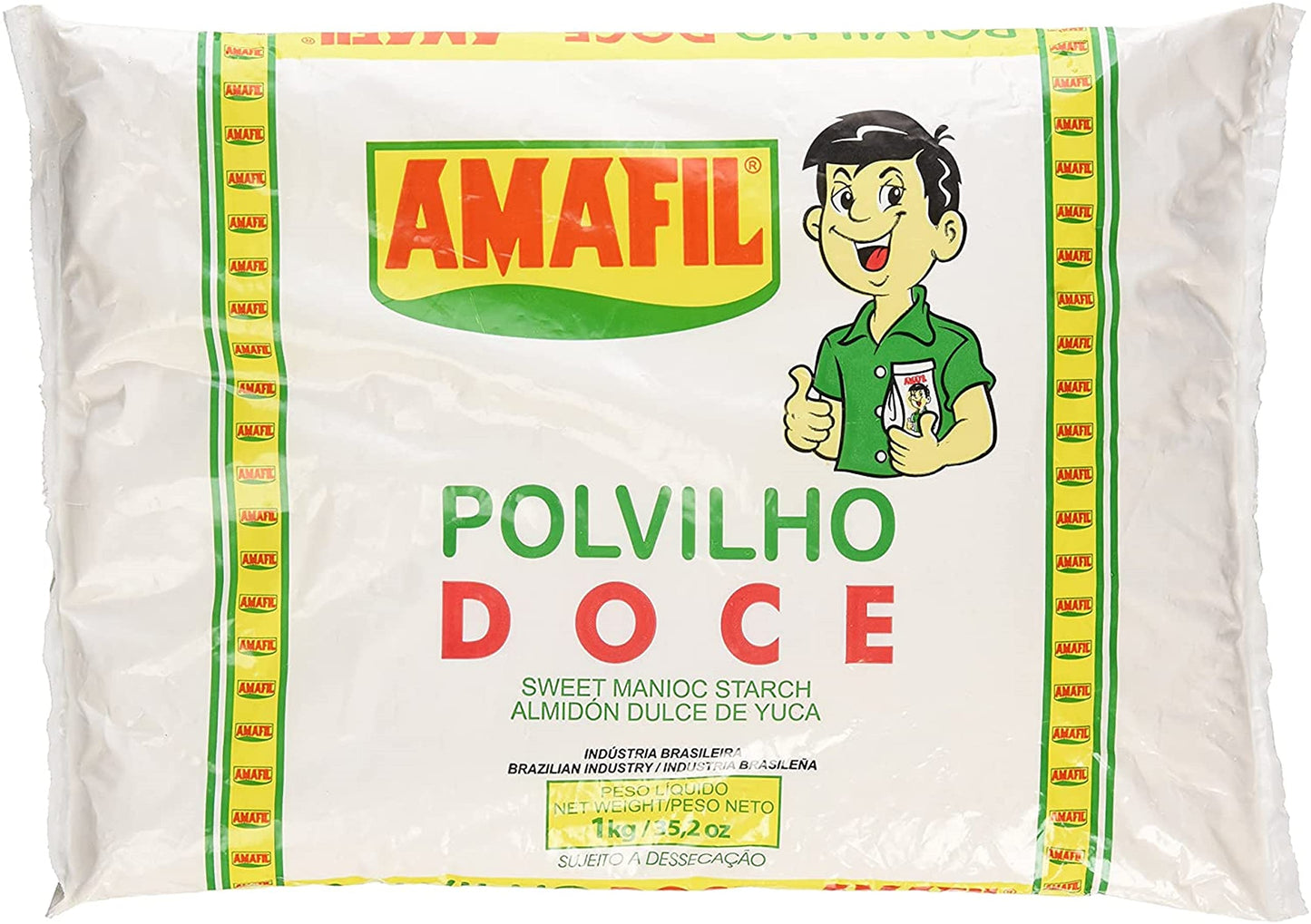 Amafil Polvilho Doce Sweet Manioc Starch 1 Kg Pack Of 2