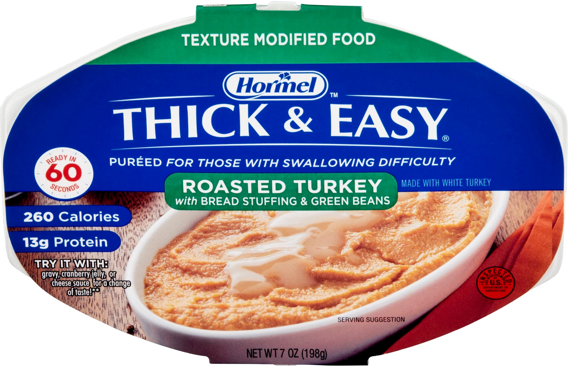 Hormel Thick and Easy Purees 7 oz. Bowl Turkey with Stuffing, Green Beans (ENGO60749)