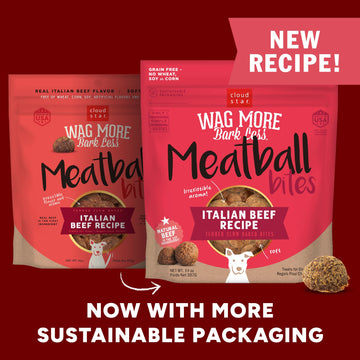 Cloud Star Wag More Bark Less 14 oz Grain Free Meatballs Dog Treats with Beef (19118)