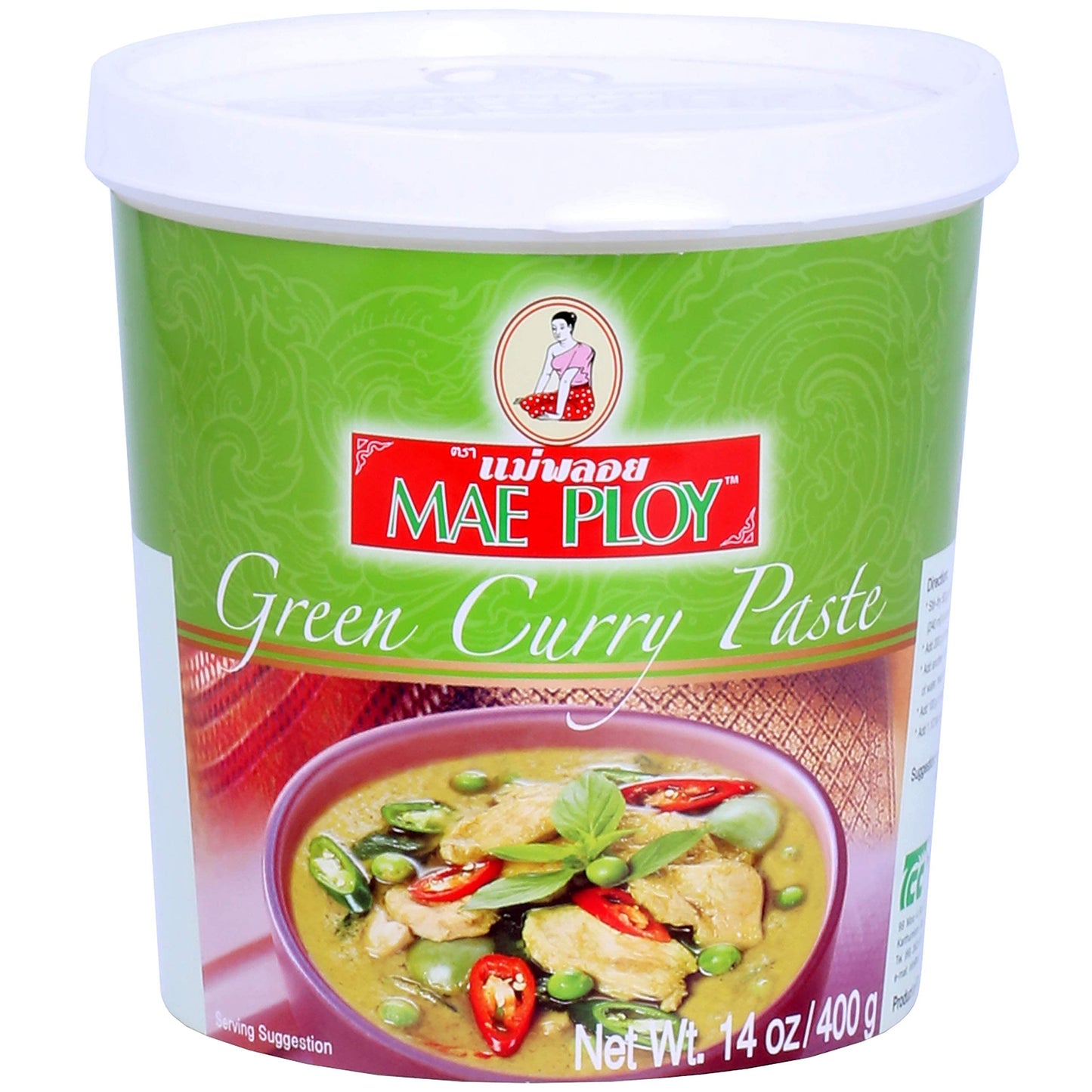 Mae Ploy Green Curry Paste, Authentic Thai Green Curry Paste for Thai Curries & Other Dishes, Aromatic Blend of Herbs, Spices &