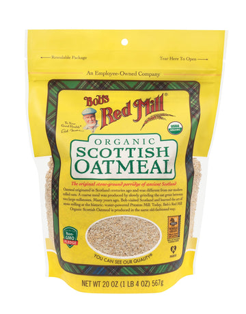 Bob s Red Mill Organic Scottish Oatmeal, 20oz (Pack of 4) - Non GMO, Whole Grain, Vegan, Kosher
