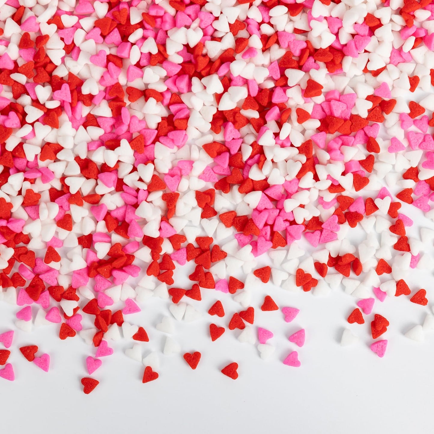 Valentines Day Sprinkles,Edible Heart Sprinkles for Cake Decorating,Red Pink White Small Heart Shapes Mix,100g,Miniature Sugar