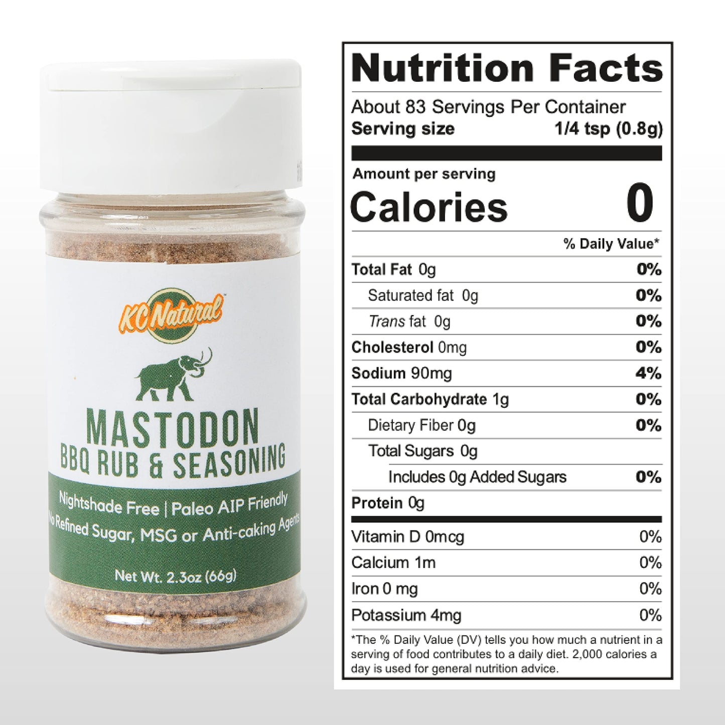 Kc Natural - Paleo Aip Seasoning And Salt Bundle (3 Pack) - Mastodon Rub (2.5 Oz), Seasoned Sea Salt (2.5 Oz), All Purpose Seaso