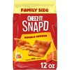 Cheez-It Snapd Cheese Cracker Chips, Thin Crisps, Lunch Snacks, Family Size, Double Cheese, 12oz Bag (1 Bag)