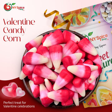 NY Spice Shop Valentine Gummy Candy Corn - 1 Pound Candy Corn Bulk for Valentines Gift Basket - Candycorn Gummies Snacks - Candy