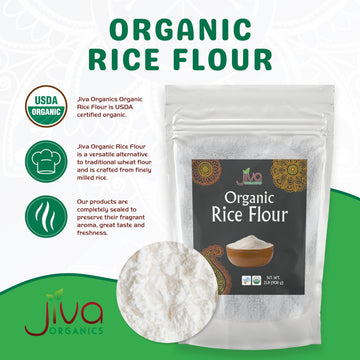 Jiva Organics Premium White Rice Flour 2 Lb Bag - Gluten Free, Non Gmo