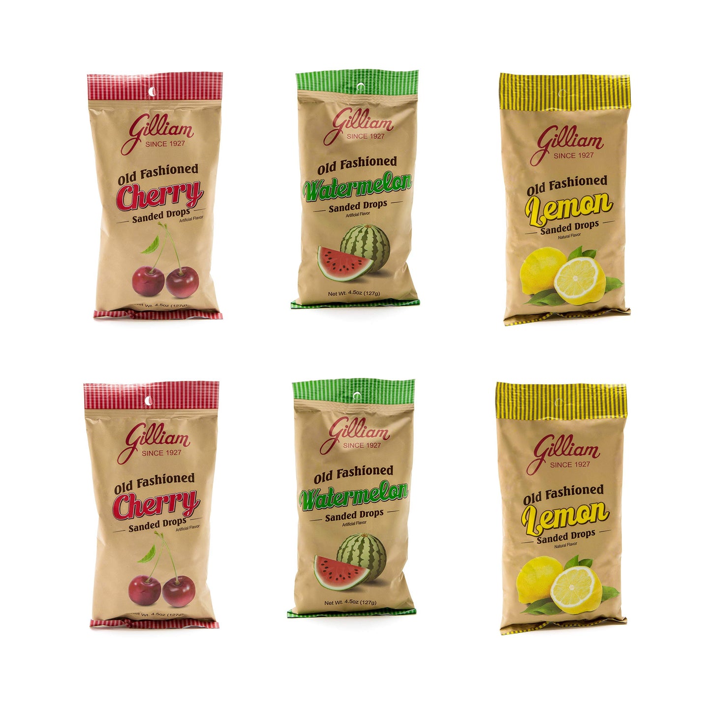 Gilliam Old Fashioned Sanded Drops, 3 Flavor Assortment, Pack of 6