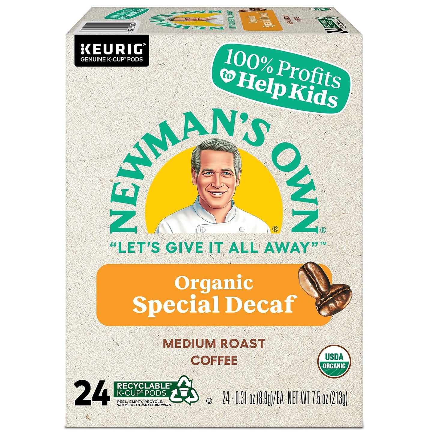 Newman'S Own Organics Newman'S Special Decaf Keurig Single-Serve K-Cup Pods, Medium Roast Coffee, 24 Count