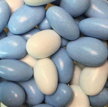 Blue & White Jordan Almonds By Its Delish, 2 Lbs Bulk | Sugared Almond Nut With Sweet Hard Candy Coating - Bulk Wedding Favors,