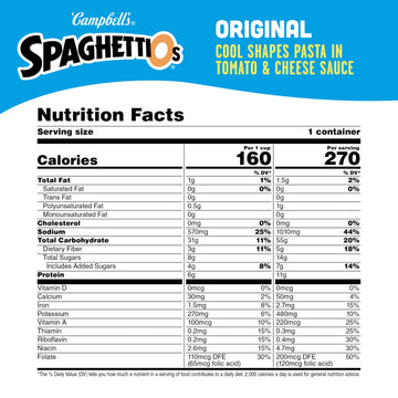 SpaghettiOs Original Disney Princess Shapes Canned Pasta, Healthy Snack for Kids and Adults, 15.8 OZ Can