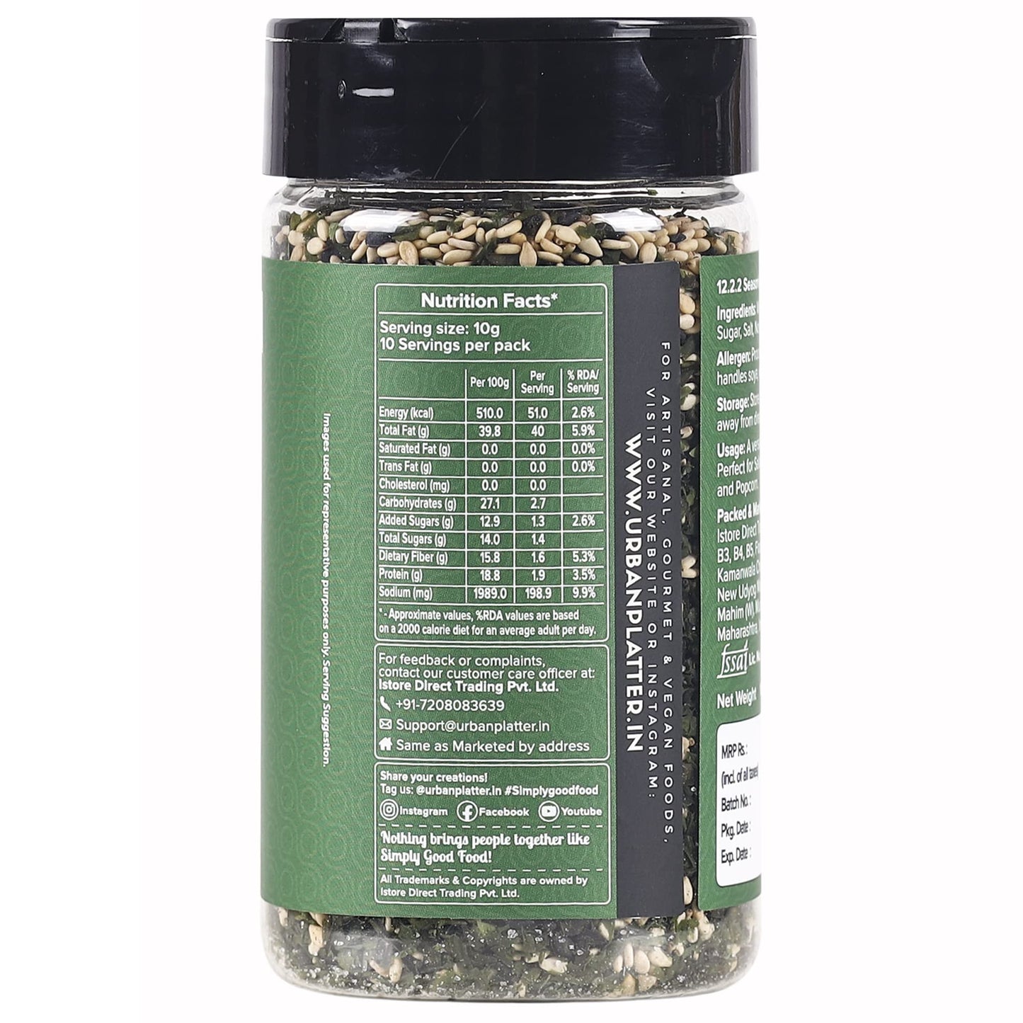Urban Platter Nori Komi Furikake Seasoning, 100G (Japanese Style, Made With Ao Nori, Sesame Seeds, Pink Salt, Season Rice Balls,