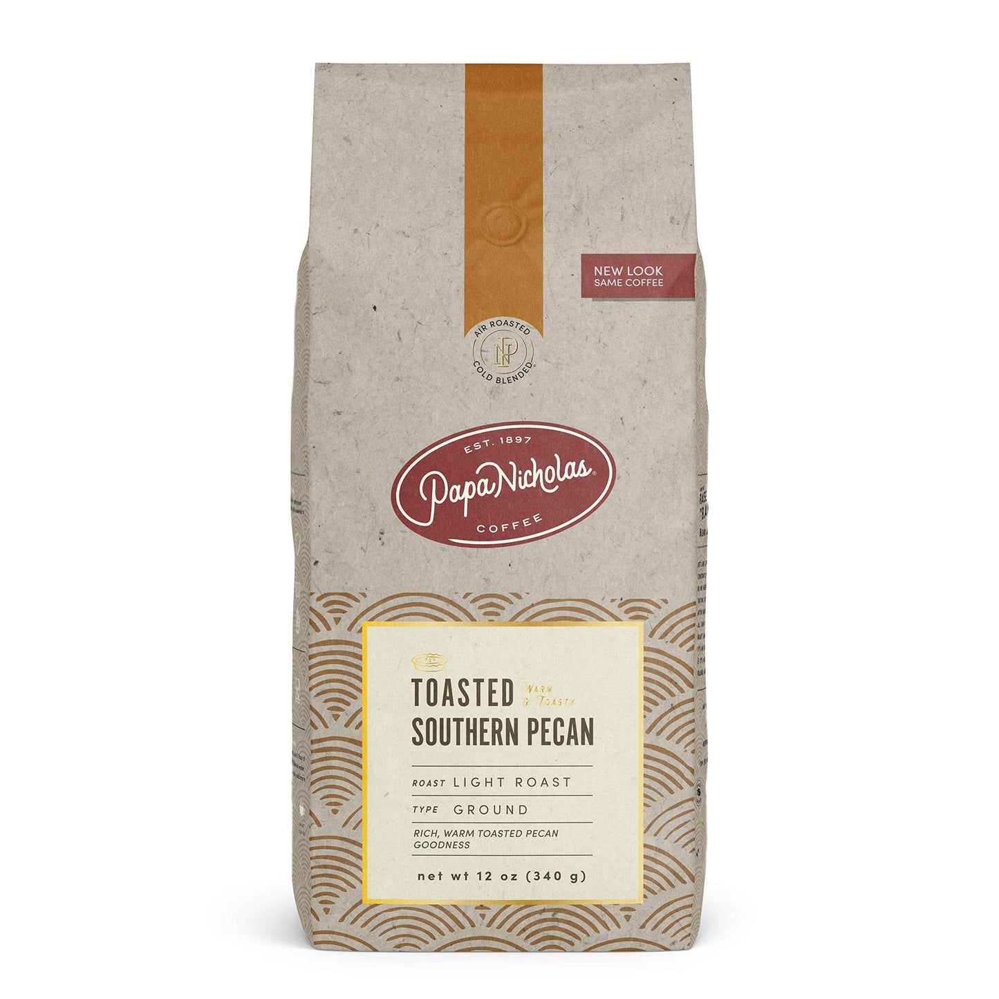 PapaNicholas Coffee Ground Coffee, Toasted Southern Pecan, 12 Ounce