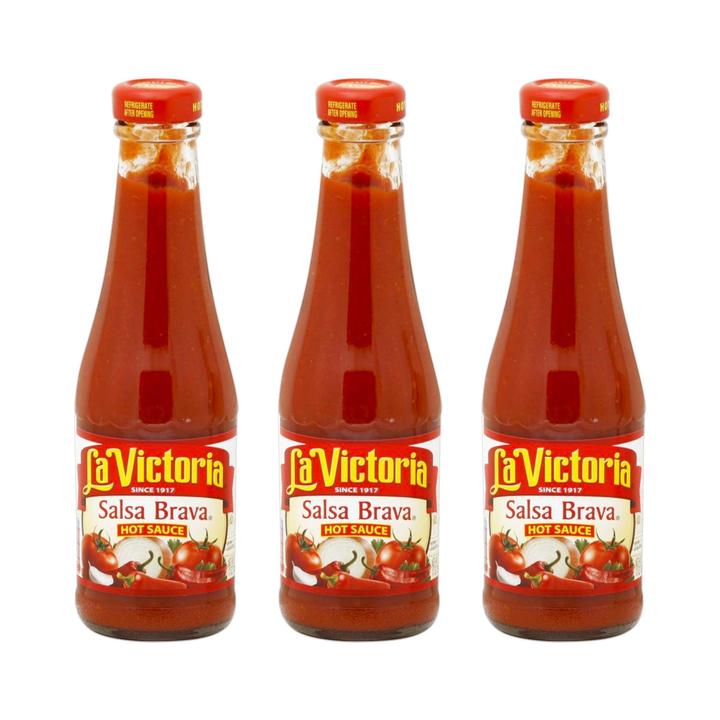 La Victoria Hot Salsa Brava, 8 Ounce Pack of 3, Spicy Salsa for Tacos and Dips