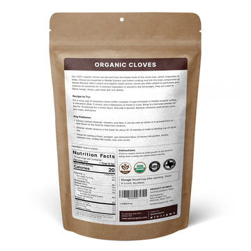 Spicy Organic Cloves Whole - 100% Pure Usda Organic - Non-Gmo, Keto Friendly, Non-Irradiated Fresh Clove Seed Spice - 16 Oz