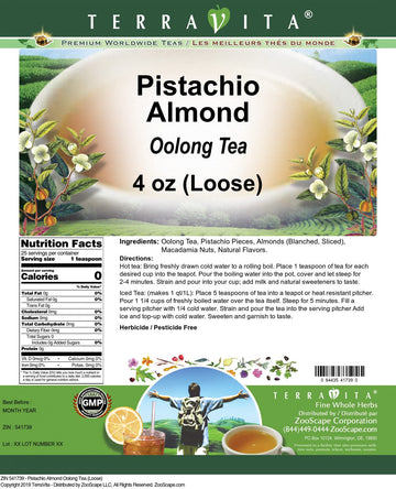 Pistachio Almond Oolong Tea (Loose) (4 Oz, Zin: 541739)