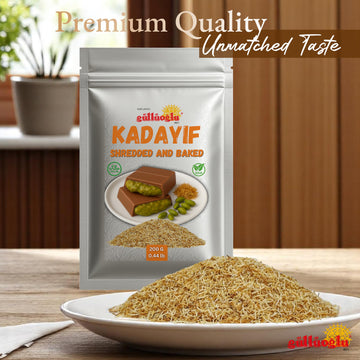 Gulluoglu Baked & Shredded Kataifi - 200 G - 0.44Lb Kadayif Chopped Fillo Dough, Shredded Phyllo, Kadayif Pastry Dough, Knafeh,