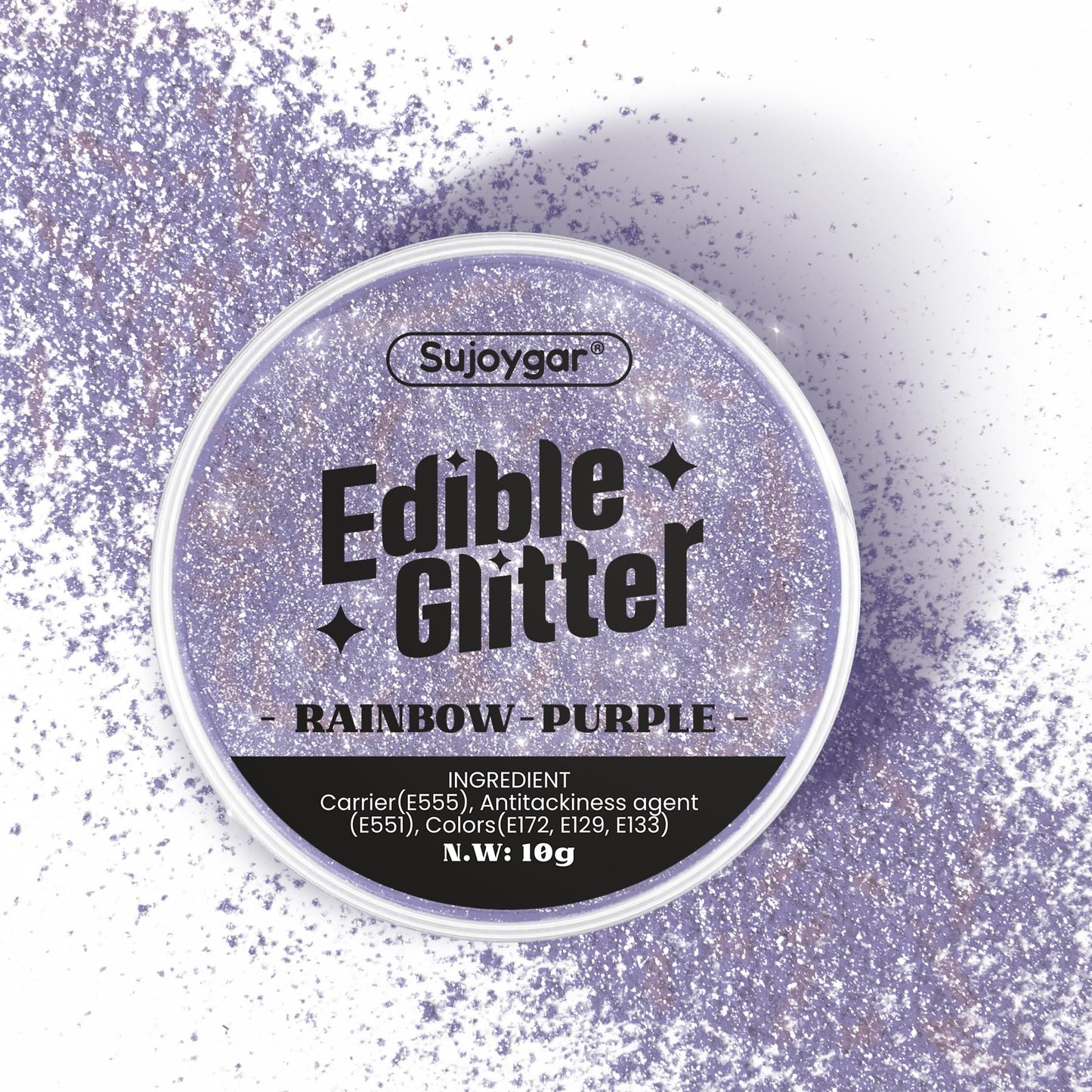 (10G) Iridescent Purple Edible Glitter For Drinks, Cocktails, Cakes - 100% Food Safe Cake Glitter Dust Edible - Fancy Sprinkles