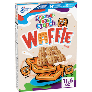 Cinnamon Toast Crunch Waffle Breakfast Cereal, Crispy Cinnamon Cereal, 11.6 oz