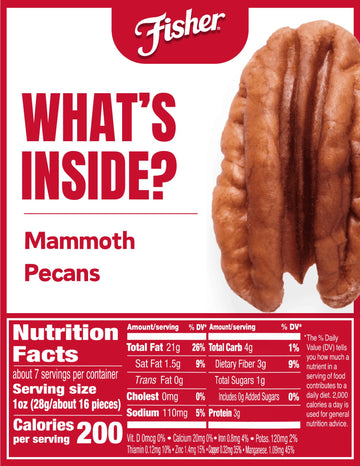 Fisher Fisher Snack Oven Roasted Never Fried Mammoth, Non-Gmo, Made With Sea Salt, Pecans, 6.65 Oz