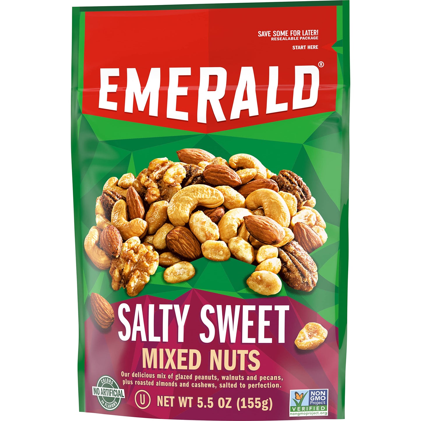 Emerald Nuts, Salty Sweet Mixed Nuts, 5.5 Oz (Pack of 2)