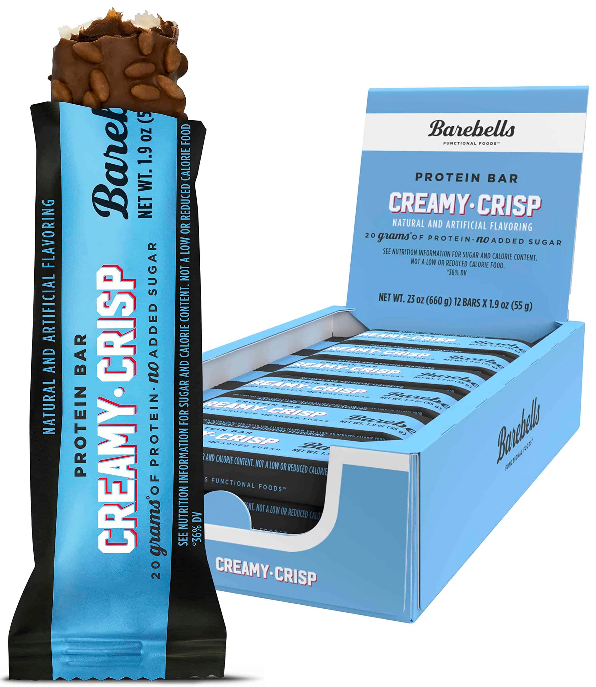 Barebells Protein Snacks Bars Creamy Crisp - 12 Count, 1.9Oz Bars 20G Of High Protein - Chocolate Protein Bar With 1G Of Total S