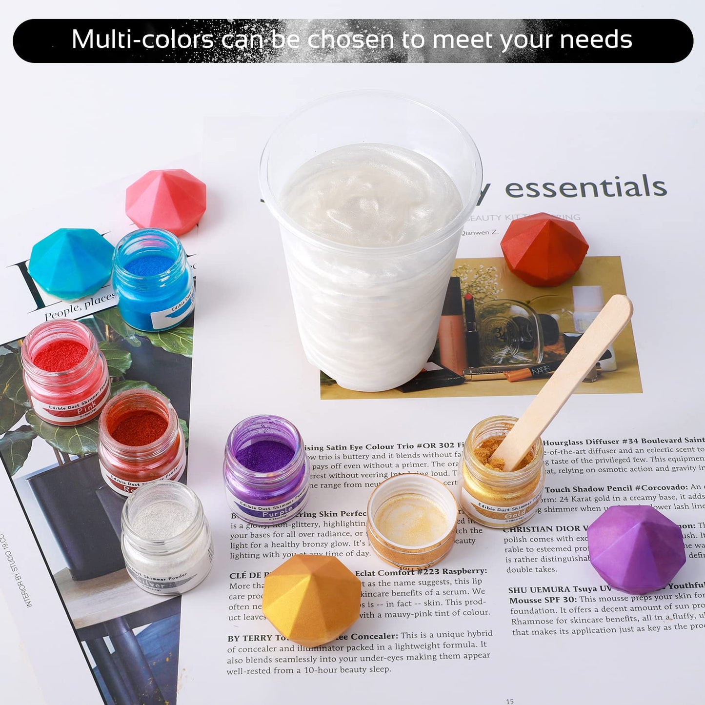 Jelife White Edible Luster Dust - 5 Grams Food Grade Cake Dust Shimmer Powdered, Edible Metallic Powder Food Coloring for Cake D