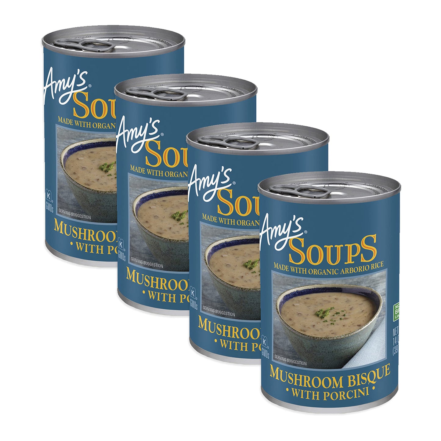 Amys Organic Soups 14 Oz (Pack of 4) (Mushroom Bisque with Porcini)