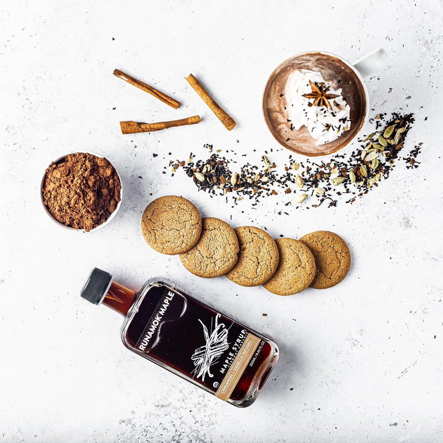 Runamok Maple Cinnamon-Vanilla Infused Maple Syrup - Authentic & Real Vermont Maple Syrup | Gluten Free & Natural Sweetener | Br