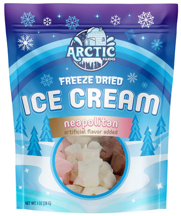 Arctic Farms Freeze Dried Ice Cream That Does Not Melt (Neapolitan, 1 Ounce)