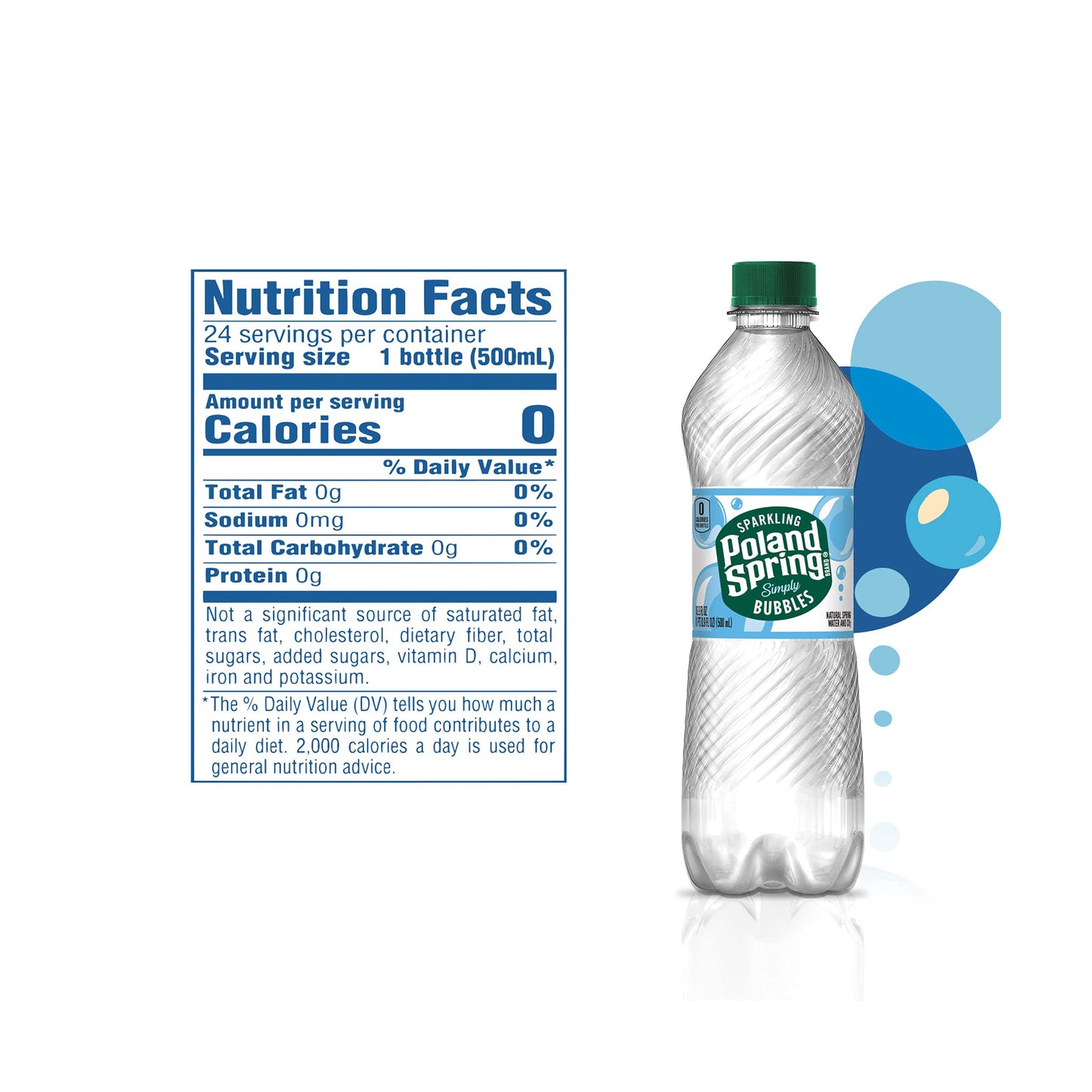 Poland Spring Sparkling Water 24 Pk, 0.5 Lt