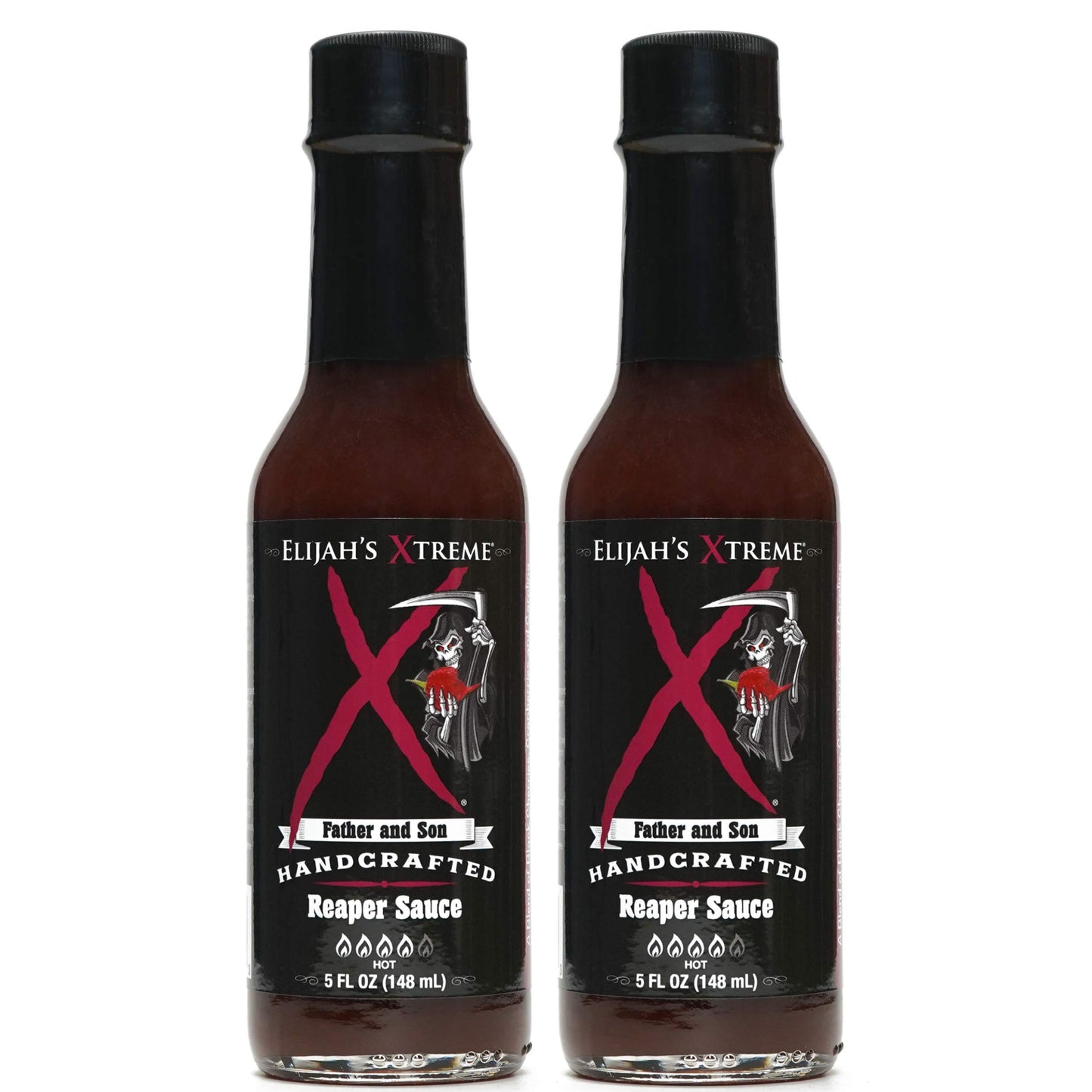 Elijahs Xtreme Carolina Reaper Hot Pepper Sauce, Sweet Black Cherries & Cranberries, 5 oz, 2-Pack